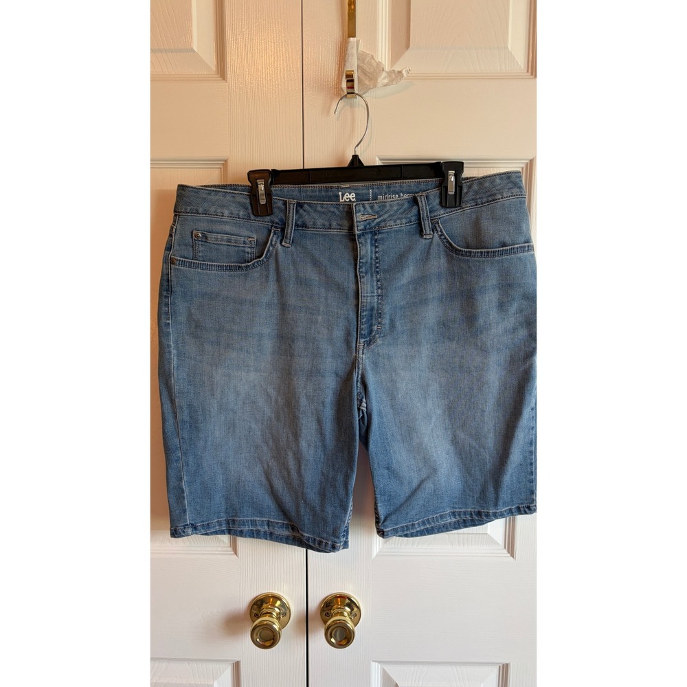 Lee Riders Womens Midrise Bermuda Denim Shorts Blue Size 18M 1S7MGW7